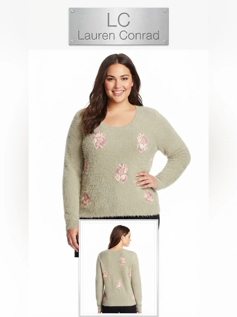 LC Lauren Conrad Super Soft Rose Sweater Large